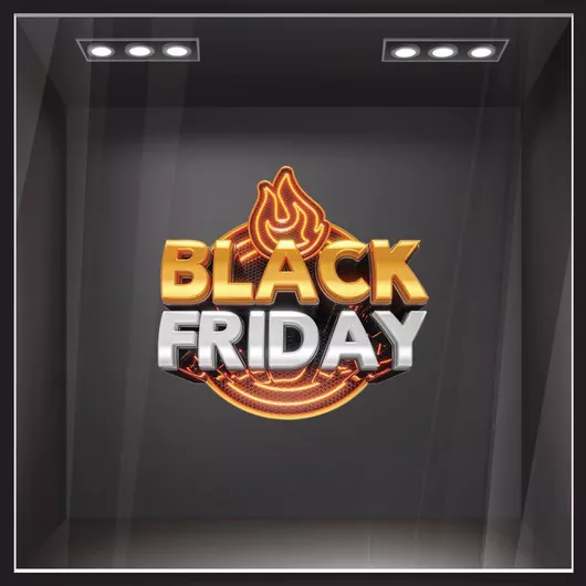 Αυτοκόλλητο Εκπτώσεων Sticky Black Friday Heat 50x46cm