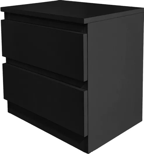 Κομοδίνο Polihome Juniper με 2 Συρτάρια 40x30x40cm Μαύρο