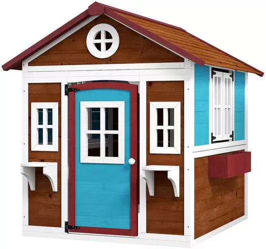 Παιδικό Σπιτάκι Κήπου Outsunny Ξύλινο 114x126.4x135cm Καφέ για 3+ Ετών