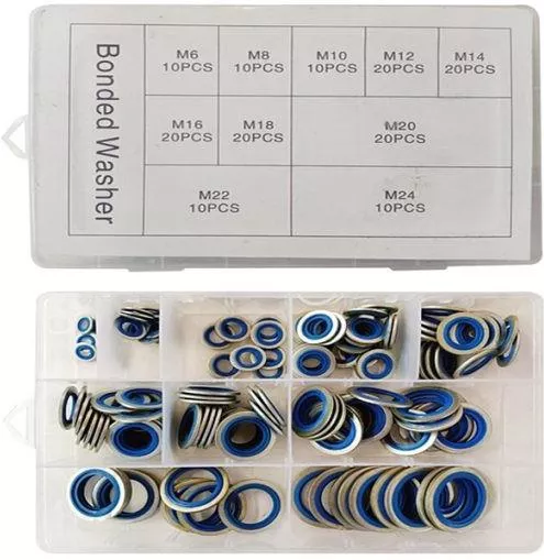 Σετ Ροδέλες W14862 Μεταλλικές Στεγανοποίησης με Λάστιχο στο Εσωτερικό 150τμχ