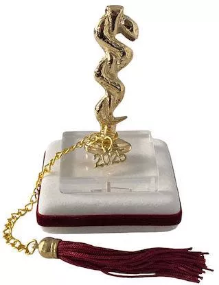 Χειροποίητo Γούρι 2025 ArtFull Hand 252093 Ράβδος του Ασκληπιού Σύμβολο Ιατρικής σε Μάρμαρο 12cm