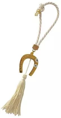 Χειροποίητo Γούρι 2025 ArtFull Hand 253023 Κρεμαστό Κορδόνι & Πέταλο με Ευχές & Ματάκια 23cm Άσπρο