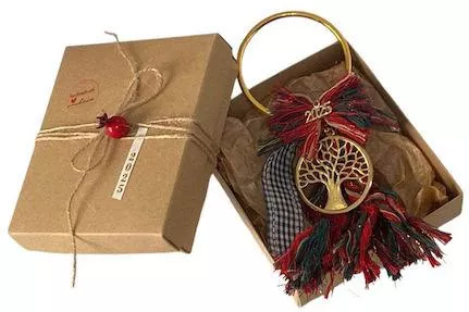 Χειροποίητo Γούρι 2025 ArtFull Hand 253076 Μεταλλικός Κρίκος Χρυσός, Χυτό Ζάμακ Μοτίφ Δέντρο Ζωής σε Κουτί 22cm