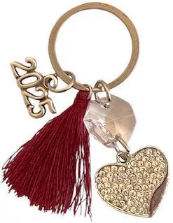 Χειροποίητο Γούρι 2025 ArtFull Hand Μπρελόκ Μοτίφ Καρδιά με Στρας, Κρυσταλλάκι Φούντα 6.5cm