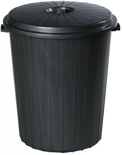 Κάδος Απορριμμάτων Πλαστικός Planet 90lt Μαύρος