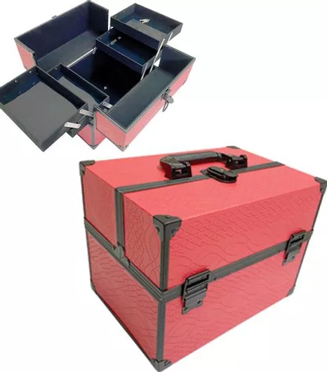 Βαλιτσάκι Αισθητικής AGC Μεταλλικό Ροζ Υ32xΠ24xΒ22cm