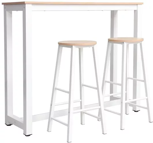 Σετ Μπαρ Εξωτερικού Χώρου Marle Λευκό 3τμχ