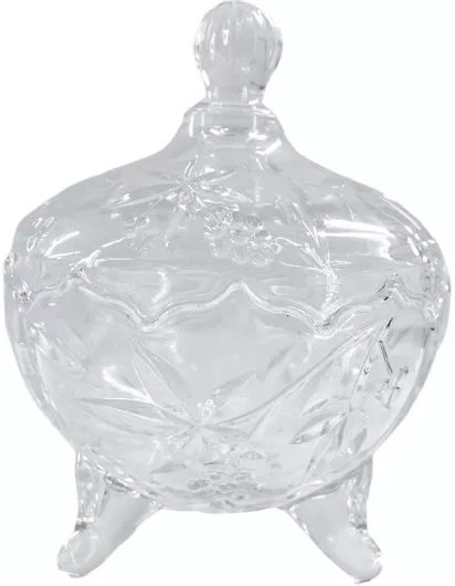 Φοντανιέρα Tpster Γυάλινη με Καπάκι 15x20cm Λευκή