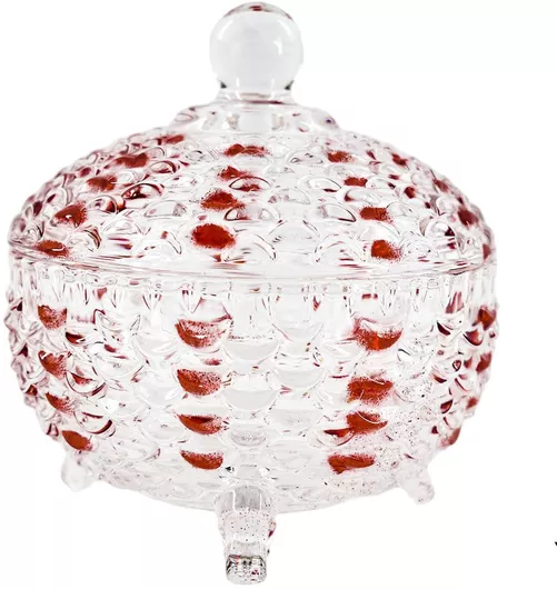 Φοντανιέρα Tpster Γυάλινη με Καπάκι 10x11cm Πολύχρωμη