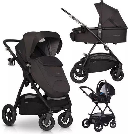 Καρότσι Μωρού Eurocart Easy Go Optimo 3 in 1 Basalt