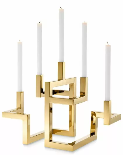 Κηροπήγιο Casa Vogue Sky Μεταλλικό 5 Θέσεων Χρυσό 55x29x41.5cm