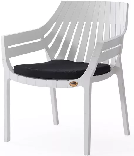 Πολυθρόνα Εξωτερικού Χώρου Hilton-p Πολυπροπυλενίου με Μαξιλάρι 70x66x82cm Λευκό