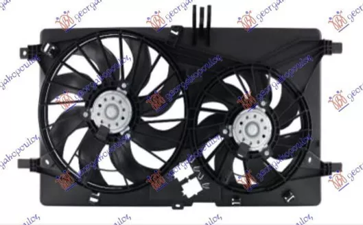 Βεντιλατέρ Ψυγείου Κομπλέ Διπλό 385/300mm 2+2 Pin Opel Movano 19-21 214754524r 1 Τεμ