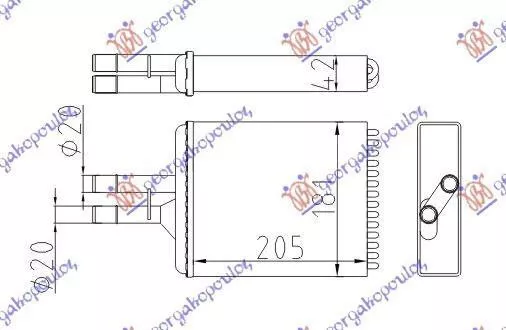 Ψυγείο Καλοριφέρ M Αc 203x175 Σωληνες Χωρίςτα Opel Vectra B 96-98 1843107 1 Τεμ