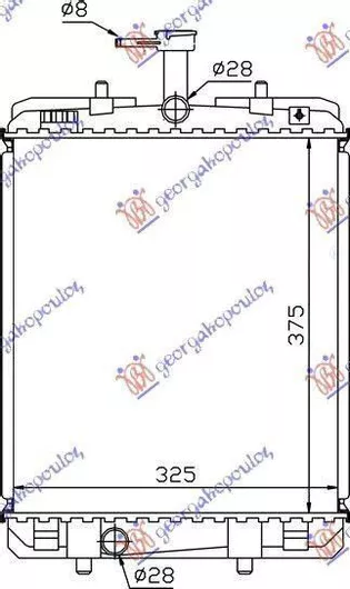 Ψυγείο Νερού 1.0cc + -a C 37.4x32.6 Peugeot 107 12-14 1330.p5 1 Τεμ