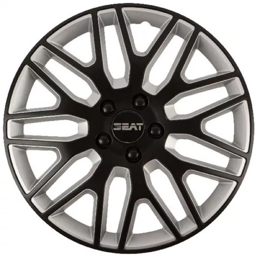 Τάσια Αυτοκινήτου Versaco Dakar με Σήμα Seat Σετ 4τμχ 15" Μαύρο/Ασημί