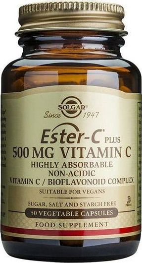 Solgar Ester-C Plus Βιταμίνη για Ενέργεια & Ανοσοποιητικό 500mg 50 Φυτικές Κάψουλες
