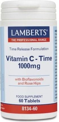 Lamberts Vitamin C Time Βιταμίνη για Ενίσχυση του Ανοσοποιητικού, τo Δέρμα & Αντιοξειδωτική δράση 1000mg 60 ταμπλέτες
