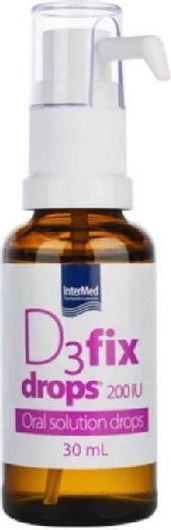 InterMed D3 Fix Drops Βιταμίνη για Ανοσοποιητικό 200iu 30ml