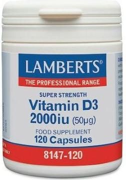 Lamberts Vitamin D3 Βιταμίνη για Ενίσχυση του Ανοσοποιητικού & την Υγεία των Οστών 2000iu 120 κάψουλες