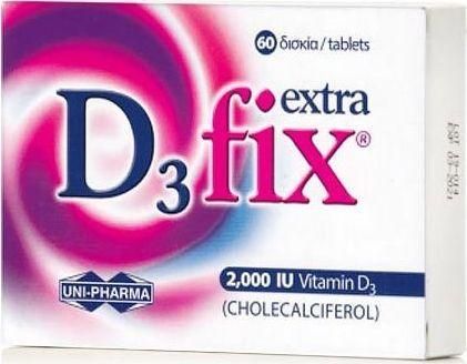 Uni-Pharma D3 Fix Extra Βιταμίνη για το Ανοσοποιητικό 2000iu 60 Ταμπλέτες