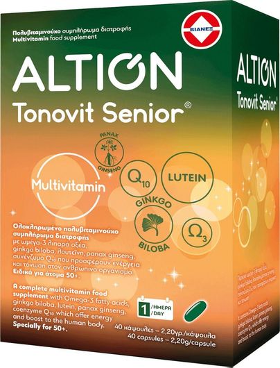 Altion Tonovit Senior Multivitamin Πολυβιταμίνη για Ενέργεια Κατάλληλη για Ενήλικες 50+ 40 Κάψουλες