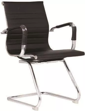 Bf3300vcf Πολυθρόνα Γραφείου Επισκέπτη, Μέταλλο Βάση Χρώμιο Pu Μαύρο (1 Τμχ)