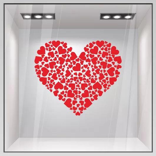 Aυτοκόλλητο Βιτρίνας Sticky Valentine Heart Κόκκινο