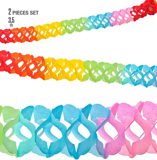 Αποκριάτικο Αξεσουάρ Widmann Διακοσμητική Γιρλάντα Βόα Multicolor Σετ 2 3.5m Πολύχρωμο