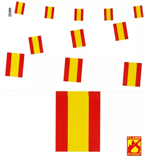 Αποκριάτικο Αξεσουάρ Widmann Διακοσμητική Γιρλάντα με Ισπανικές Σημαίες 6m Πολύχρωμο