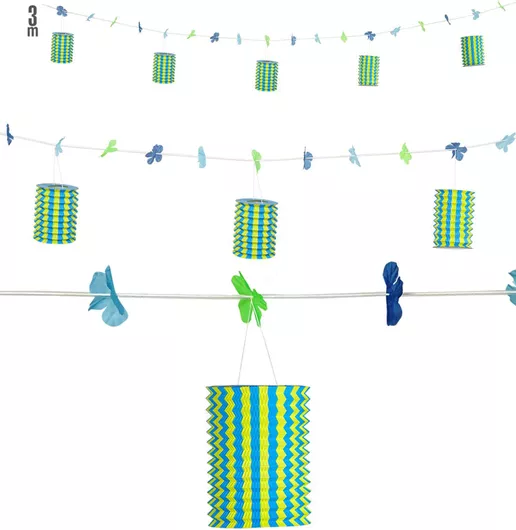 Αποκριάτικο Αξεσουάρ Widmann Διακοσμητική Γιρλάντα με Λουλούδια 3m Κίτρινο/Μπλε