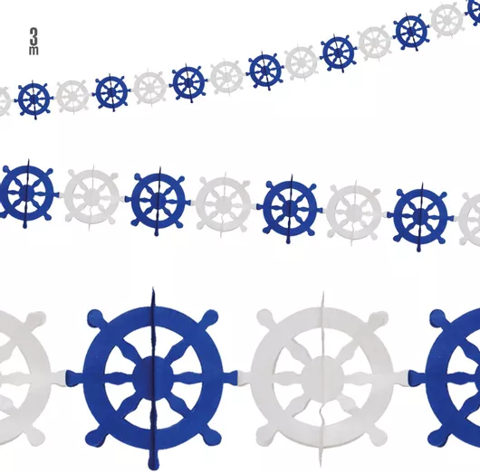 Αποκριάτικο Αξεσουάρ Widmann Διακοσμητική Γιρλάντα με Πηδάλια 3m Λευκό/Μπλε
