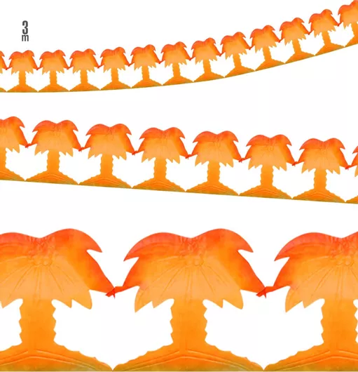 Αποκριάτικο Αξεσουάρ Widmann Διακοσμητική Γιρλάντα με Φοίνικες 3m Πορτοκαλί