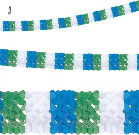 Αποκριάτικο Αξεσουάρ Widmann Διακοσμητική Γιρλάντα Χάρτινη Τρίχρωμη 4m Πολύχρωμο