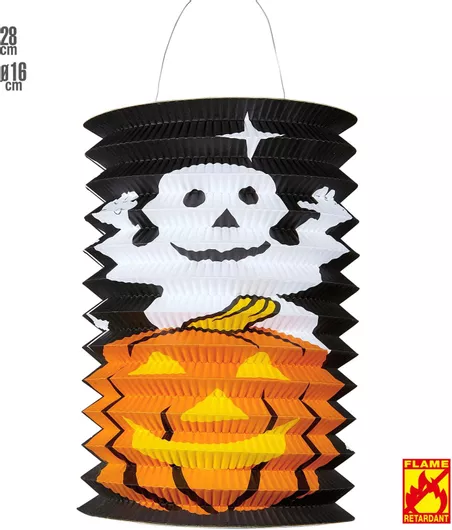 Αποκριάτικο Αξεσουάρ Widmann Διακοσμητικό Pumpkin & Ghost Lantern Μαύρο
