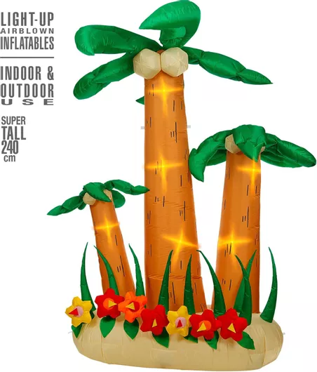 Αποκριάτικο Αξεσουάρ Widmann Διακοσμητικό Φουσκωτοί Φοίνικες Φωτιζόμενοι Εσωτερικού & Εξωτερικού Χώρου 240cm Πολύχρωμο