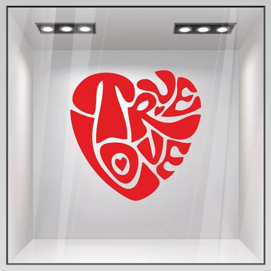 Αυτοκόλλητο Βιτρίνας True Love