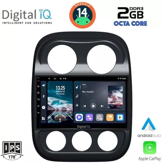 Ηχοσύστημα Αυτοκινήτου Digital IQ για Jeep Compass/Patriot 2007-2016 Bluetooth/USB/AUX/WiFi/GPS/Apple-Carplay/Android-Auto με Οθόνη Αφής 10"