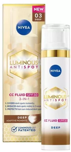 Κρέμα Προσώπου CC Nivea Luminous 630 Antispot Fluid SPF30 02 Medium 40ml