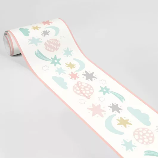 Παιδικό Αυτοκόλλητο Τοίχου Sticky Cute Pastel Space Μπορντούρα 500x30cm