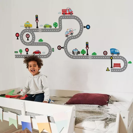 Παιδικό Αυτοκόλλητο Τοίχου Sticky Kids Highway 320x170cm