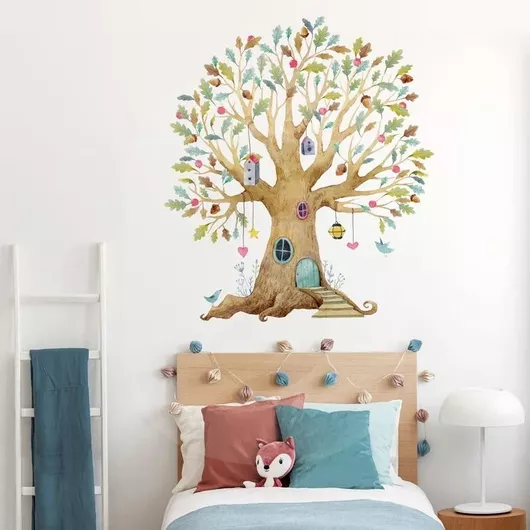 Παιδικό Αυτοκόλλητο Τοίχου Sticky Watercolor Tree House 100x112cm