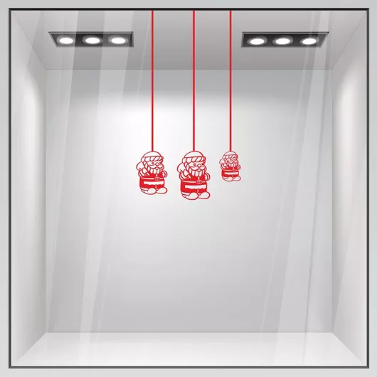 Χριστουγεννιάτικο Αυτοκόλλητο Βιτρίνας Sticky Santa Claus Κόκκινο