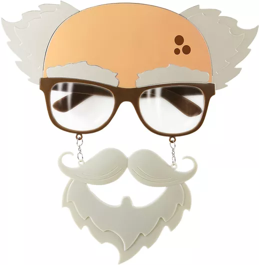 Αποκριάτικο Αξεσουάρ Widmann Γυαλιά Ηλικιωμένου με Μουστάκι & Κατσικίσιο Γένι Γκρι/Μπεζ