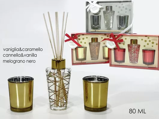Αρωματικό Χώρου με Sticks με Κεράκια 80ml Βανίλια & Καραμέλα