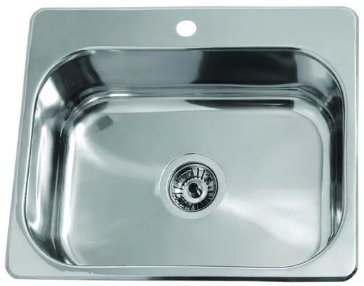 Νεροχύτης Κουζίνας Polihome Gloria Finox Pago Ένθετος 54.5x43.5x16cm Inox Ασημί