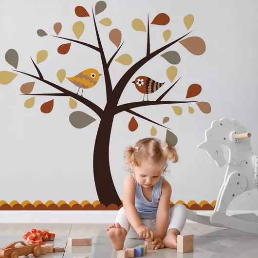 Παιδικό Αυτοκόλλητο Τοίχου Sticky Kids Tree5 Καφέ 