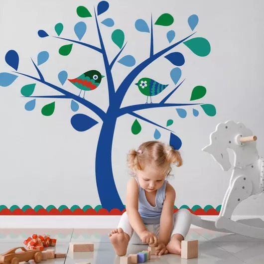 Παιδικό Αυτοκόλλητο Τοίχου Sticky Kids Tree5 Μπλε 