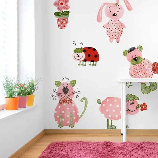 Παιδικό Αυτοκόλλητο Τοίχου Sticky Spring Animals