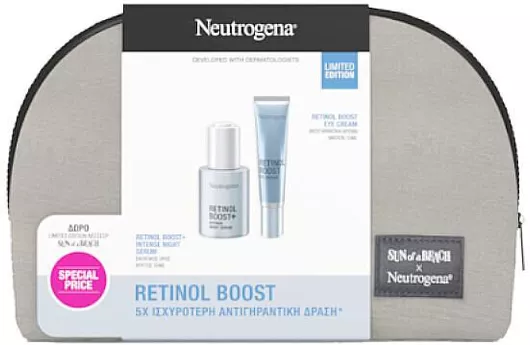 Σετ Περιποίησης Προσώπου Neutrogena Retinol Boost για Αντιγήρανση με Serum/Κρέμα Ματιών & Νεσεσέρ 3τμχ